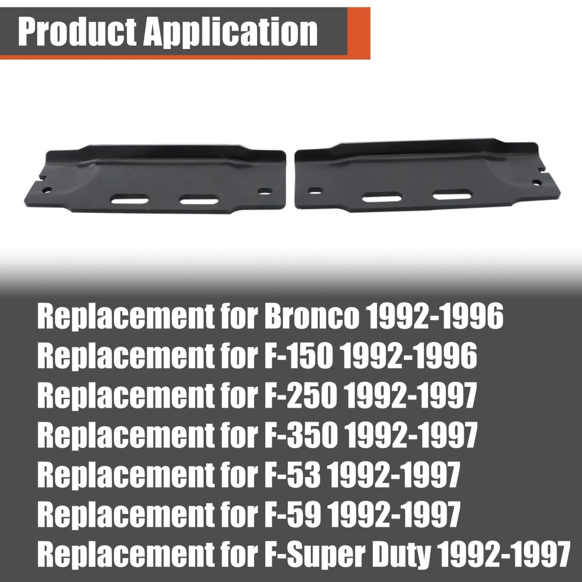 Front Bumper Bracket Set 2pcs Left And Right Side Black For Bronco F150 1992-1996 F250 F350 F Super Duty 1992-1997 F2tz17752a