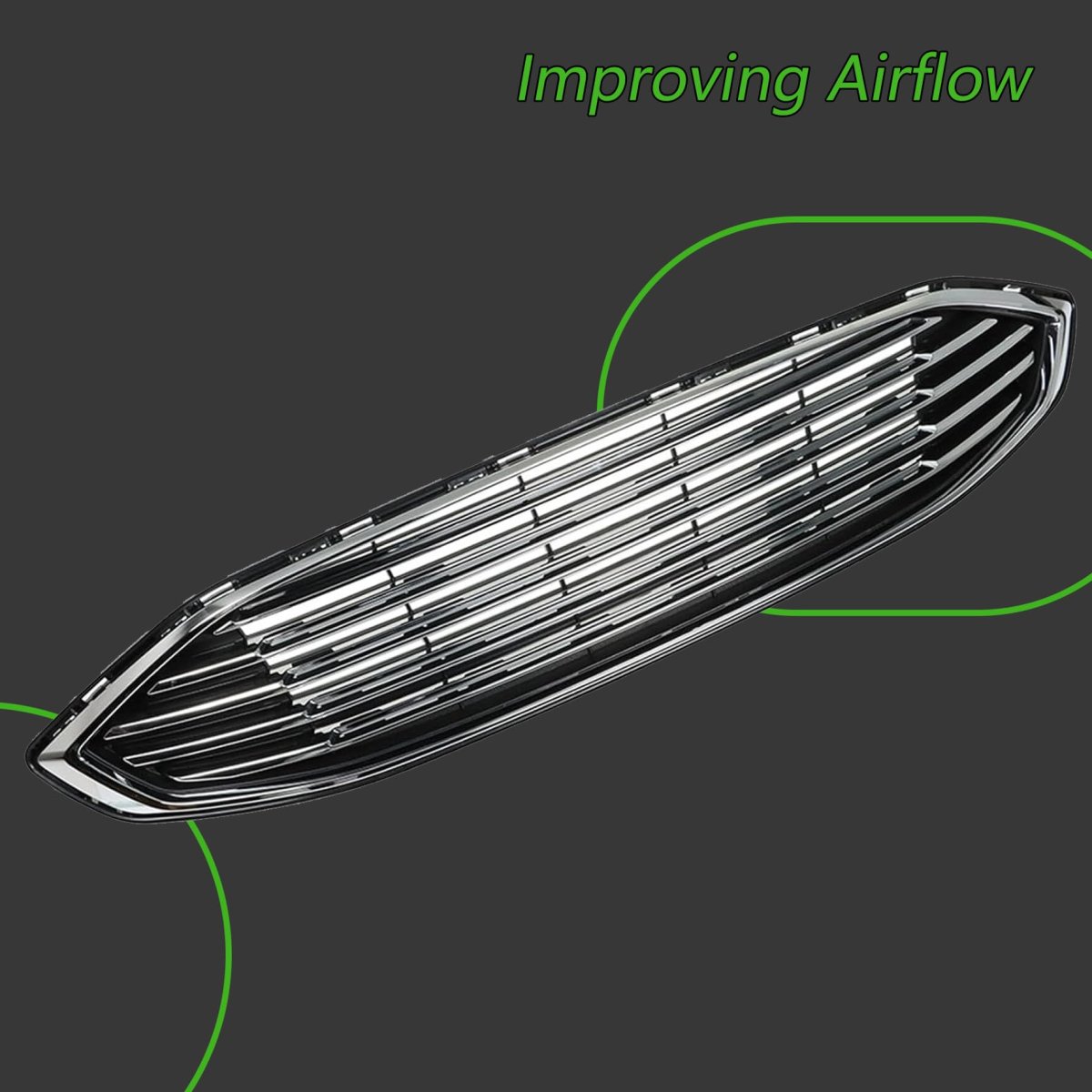 Front Bumper Upper Lower Grille Grill Replacement For 2017 2018 Fusion Black