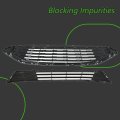 Front Bumper Upper Lower Grille Grill Replacement For 2017 2018 Fusion Black