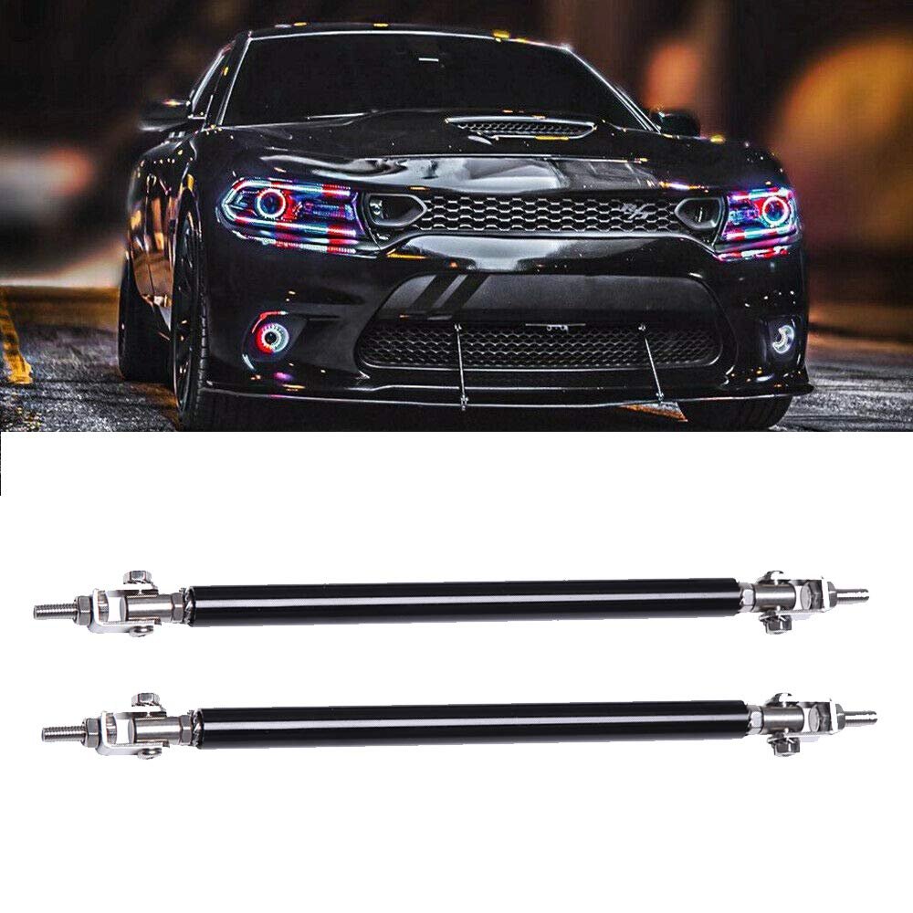 2pcs Adjustable Splitter Strut Rods 8 -11 Front Lip Rod Bumper Universal Tie Support Barsi Black