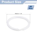 40pcs Split Keychain Rings 30mm Round Flat Key Holder Side Push Keyring For Keys Organization Car Lanyards Attachment White