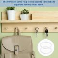 40pcs Split Keychain Rings 30mm Round Flat Key Holder Side Push Keyring For Keys Organization Car Lanyards Attachment White