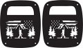 Jeeptails Bigfoot Flag Mountain Tail Lamp Light Covers For Jeep Wrangler Tj And Yj Set Of 2 