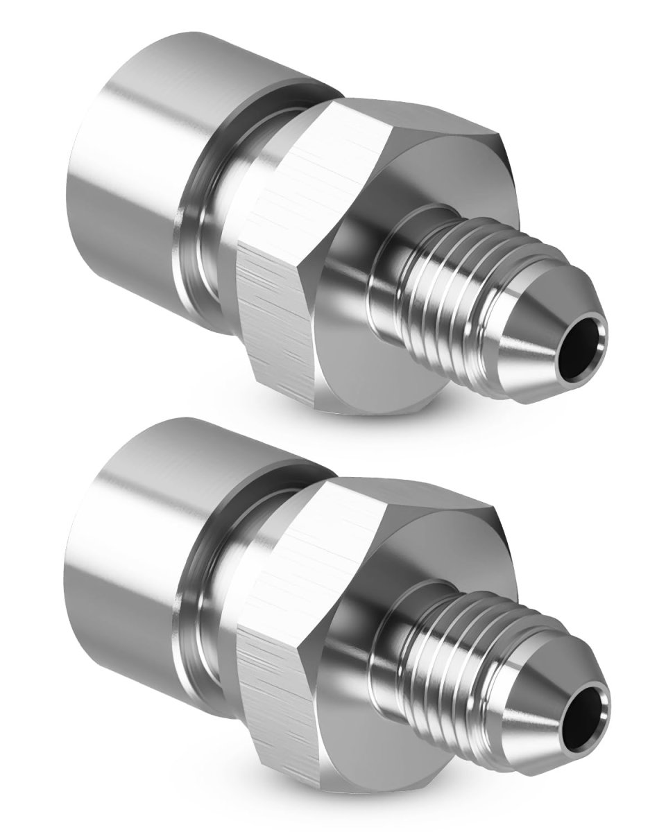 2pcs 3an Male To M10x1 0 Inverted Flare Female Brake Line Adapter Fitting Fit For 3 16inch Lines Clutch Turbocharger Oil Supply