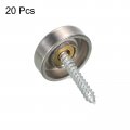 Uxcell Screw Cover Cap 20pcs 16mm Diameter Bright Light Stainless Steel Mirror Decorative Screws Nails For Advertising Board