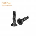 Uxcell 6 X 5 8 Sheet Metal Screws 100pcs Black Oxide 410 Stainless Steel Flat Head Phillips Drive Self Drilling