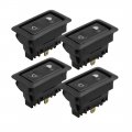 4pcs Dc 12v Universal 6 Pins Momentary Electric Illuminated Power Window Switch For Car Random Light Lamp Color