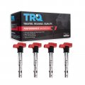 Performance Ignition Coil Set Ica61966 4 Piece Kit For 05-18 Audi And 06-17 Volkswagen Red Bolt On Replacement 06f905115a 