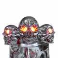 Httmt- Chrome Side Mount License Plate Frame W Skull Led Brake Tail Light Compatible With 7 8 Or 1 Motorcycle P N Mt301-s-cd