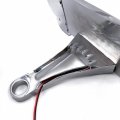 Httmt- Chrome Side Mount License Plate Frame W Skull Led Brake Tail Light Compatible With 7 8 Or 1 Motorcycle P N Mt301-s-cd