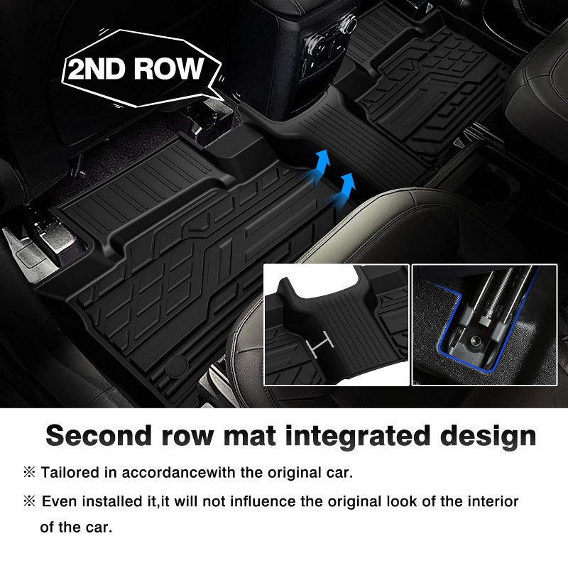 T Tgbros Custom Fit For Floor Mats 2020-2023 Ford Explorer Fits 6 And 7 Passenger Models All-weather Liners Front Rear Row Full
