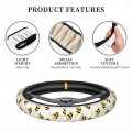 Dujiea Cartoon Bees Elastic Stretch Steering Wheel Cover Anti-slip And Durable Accessories For Women Men 15 Inch Universal Fit