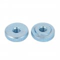 Uxcell Round Knurled Thumb Nuts Conector Lock Adjusting M6 Female Threaded Thin Type Blue Zinc Plating Pack Of 8