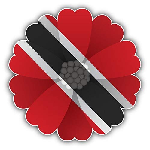 Trinidad And Tobago Flag Flower Round Stainless Steel Metal Key Chain Keychain Ring Double Sided Deisgn
