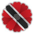 Trinidad And Tobago Flag Flower Round Stainless Steel Metal Key Chain Keychain Ring Double Sided Deisgn