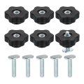6 Set Track Knob Kit With Star Knobs And 1 4 -20 X 1-1 Slot Bolts T Drop-in Sliding Accessories For Woodworking Jigs Fixtures