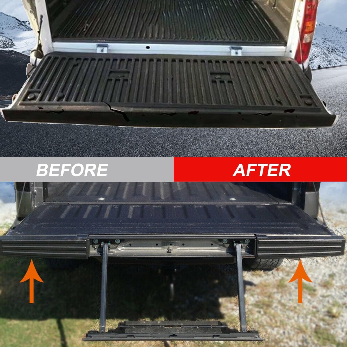 Tailgate Molding Cap Protector Rear Abs For Ford F-150 2009 2014 Black Textured Surface Replacement Top Cover