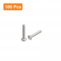 Uxcell M1-0 25 X 6mm 100pcs Flat Round Head Screws 304 Stainless Steel Phillips Drive Machine Hardware Fastener For Furniture