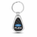 Ipick Image Compatible With Ford Flex Real Black Carbon Fiber Chrome Metal Teardrop Key Chain