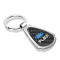 Ipick Image Compatible With Ford Flex Real Black Carbon Fiber Chrome Metal Teardrop Key Chain