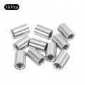 Uxcell 10pcs M5 Round Connector Nuts 304 Stainless Steel Coupling 12mm 0 47 Length Sleeve Rod Bar Stud Nut For Bracket