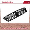 Hecasa Grille With Molding Trim Compatible 2018-2020 Subaru Crosstrek Replace For 91123fl170 91123fl121 Radiator Bumper Grill