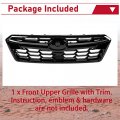 Hecasa Grille With Molding Trim Compatible 2018-2020 Subaru Crosstrek Replace For 91123fl170 91123fl121 Radiator Bumper Grill