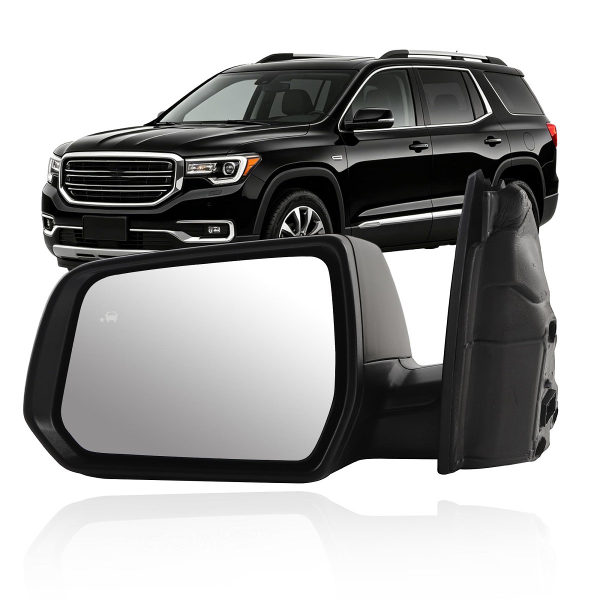 Dasbecan Side Rear View Mirror Compatible With 2017 2018 2019 Gmc Acadia Sl Sle Power Glass Bind Spot Heated Door Mirrors