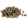 Uxcell M5x10mm Interface Hex Socket Threaded Insert Nuts 100pcs For Wood Furniture