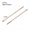 Uxcell M4 X 170mm Male Thread Phillips Pan Head Bolt Screw For Double Bed Furniture Tv Rack Wall Hanging 6pcs