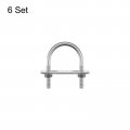 Uxcell Round U-bolts 6 Sets 44mm 1 73 Inner Width 69mm Length M8 304 Stainless Steel U Clamp Bolt With Nuts And Plates For Boat