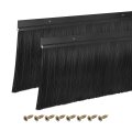 2pcs Door Brush Bottom Sweep H-shape Aluminum Alloy Base With 5 9-inch Pp For Home Industrial 47-inch L Black 