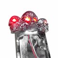 Httmt- Chrome Side Mount License Plate Frame W Skull Led Brake Tail Light Compatible With 7 8 Or 1 Motorcycle P N Mt301-s-cd