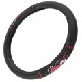 Bdk Red Hawaiian Car Steering Wheel Cover Durable Rubber Backing Protects Red Hibiscus 