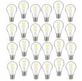 Satco 24 Pack Dimmable Led Filament Lamps S12411 High Lumens 5 Watt A19 Clear Medium Base 5000k 90 Cri 120 Volt For Use At 
