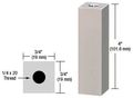 Crl Sain Chrome 3 4 Square Standoff Base Long 