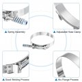 Uxcell T-bolt Hose Clamps 2pcs Working Range 106-114mm 201 Stainless Steel Bolt Intake Intercooler Fo Clamp Tube