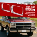 Hecasa Pair Headlight Bezels Trim For 1992 1993 Dodge D150 D250 D350 W150 W250 W350 Ramcharger Replacement Ch2512118 Ch2513118