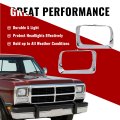 Hecasa Pair Headlight Bezels Trim For 1992 1993 Dodge D150 D250 D350 W150 W250 W350 Ramcharger Replacement Ch2512118 Ch2513118