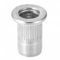 Uxcell 6-32 Rivet Nuts Aluminium Alloy Knurled Flat Head Threaded Insert Nut Silver 25pcs