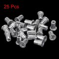 Uxcell 6-32 Rivet Nuts Aluminium Alloy Knurled Flat Head Threaded Insert Nut Silver 25pcs