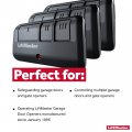 Liftmaster 893max Security 2 0 3-button Gate Operator Remote Control With Visor Clip Pack Of 3
