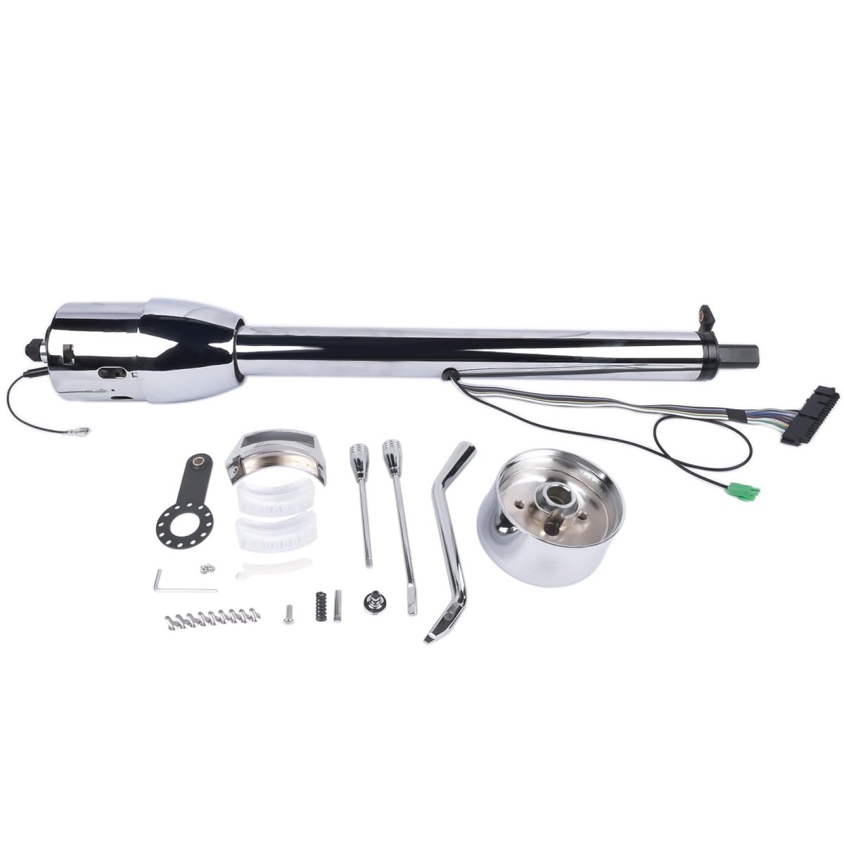 Street Hot Rod Stainless Tilt Steering Column 28 Polished Finished Chrome Shift Automatic With Adapter No Key