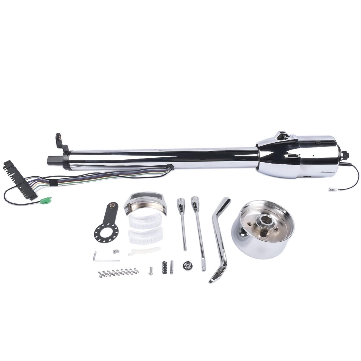 Street Hot Rod Stainless Tilt Steering Column 28 Polished Finished Chrome Shift Automatic With Adapter No Key