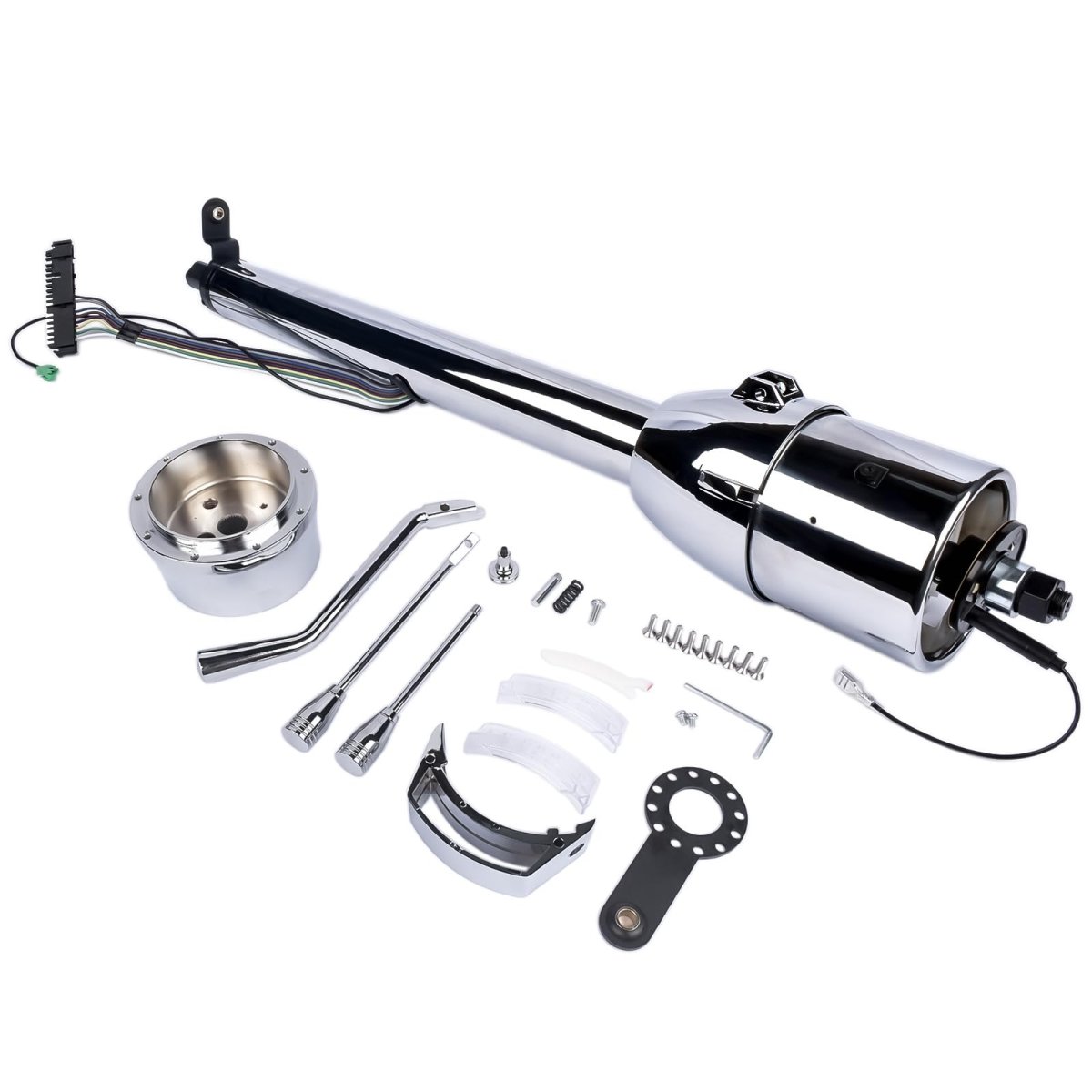 Street Hot Rod Stainless Tilt Steering Column 28 Polished Finished Chrome Shift Automatic With Adapter No Key