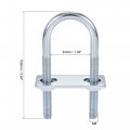 Uxcell Round U-bolt 1 Set 34 34mm Inner Width 100mm Length Steel M8 With Nut Plate