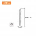 Uxcell 50pcs Flat Head Torx Screws M5 X 35mm 304 Stainless Steel Countersunk Self Tapping Anti-theft Wood Tamper Resistant Fit