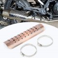 Universal Motorcycle Heat Shield Pipe Guard Muffler Antia Scalding Protector 2-7cm Hose Clamp 