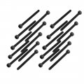 Uxcell M1 6x20mm Alloy Steel Hex Socket Head Knurled Cap Screw Bolt Black 20pcs