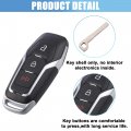 X Autohaux M3n-a2c31243800 Car Key Fob Shell 3 Button Remote Control Case Keyless Entry Housing Replacement Black For Ford